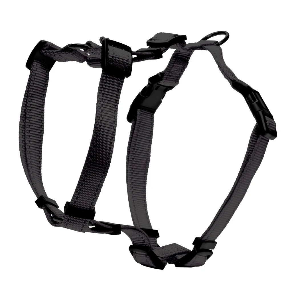 Dogman H-sele Iris i svart nylon med snabbspännen