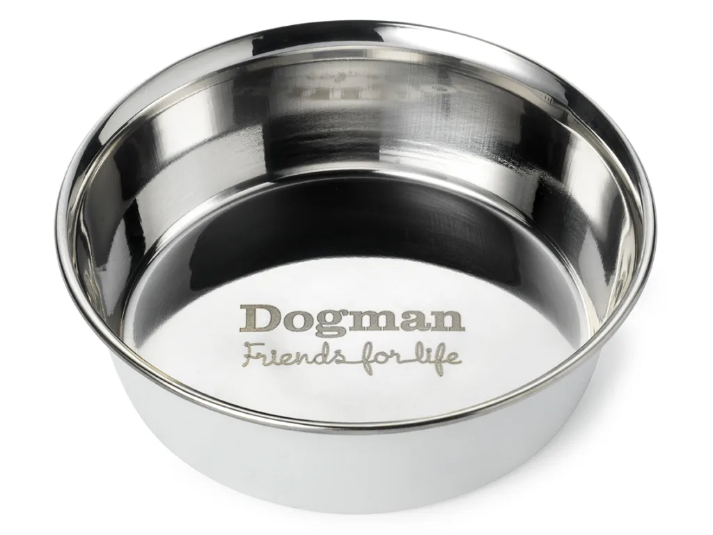 Rostfri matskål Dogman Heavy i vitt