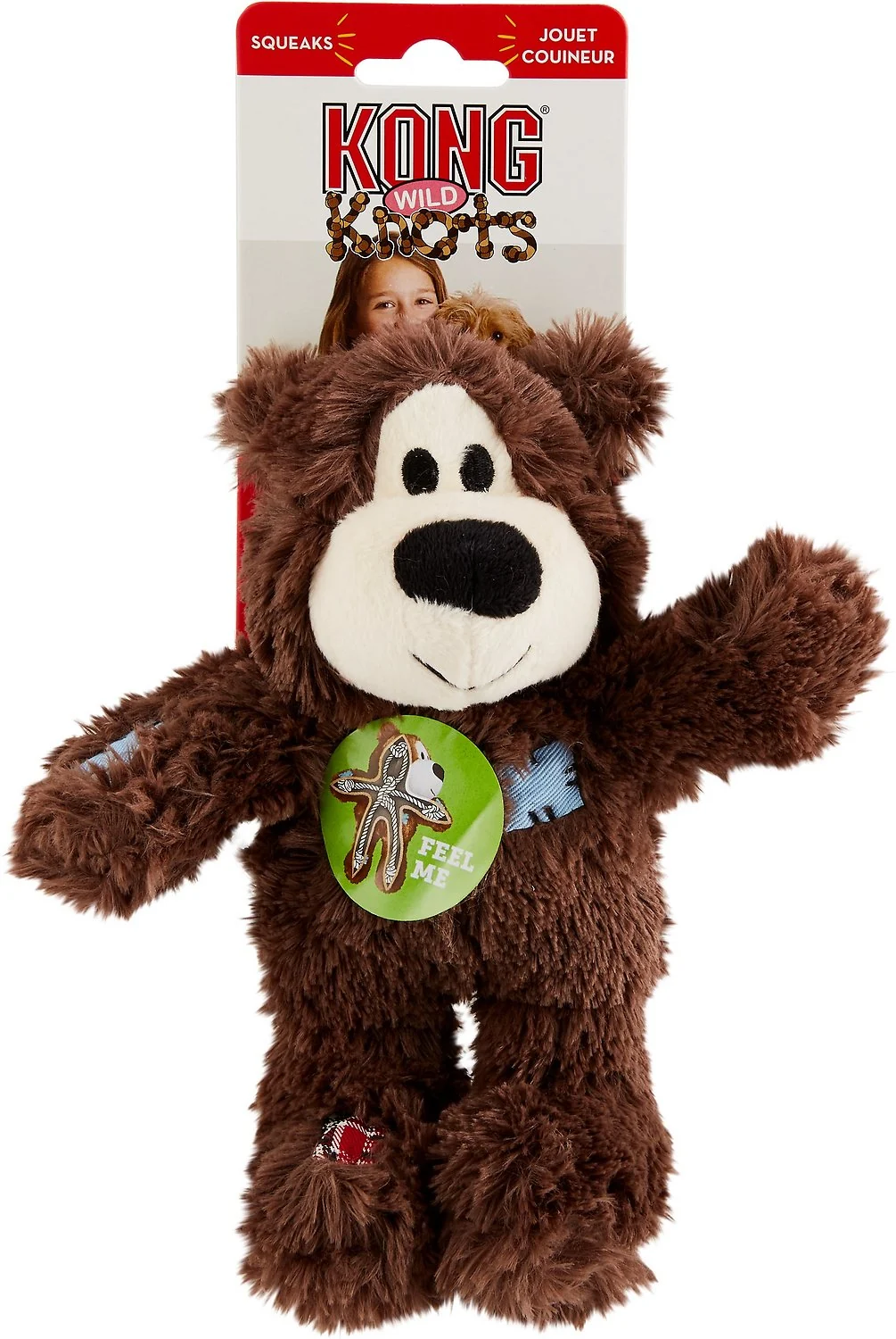 KONG Wild Knots Bear mjuk hundleksak med rep inuti