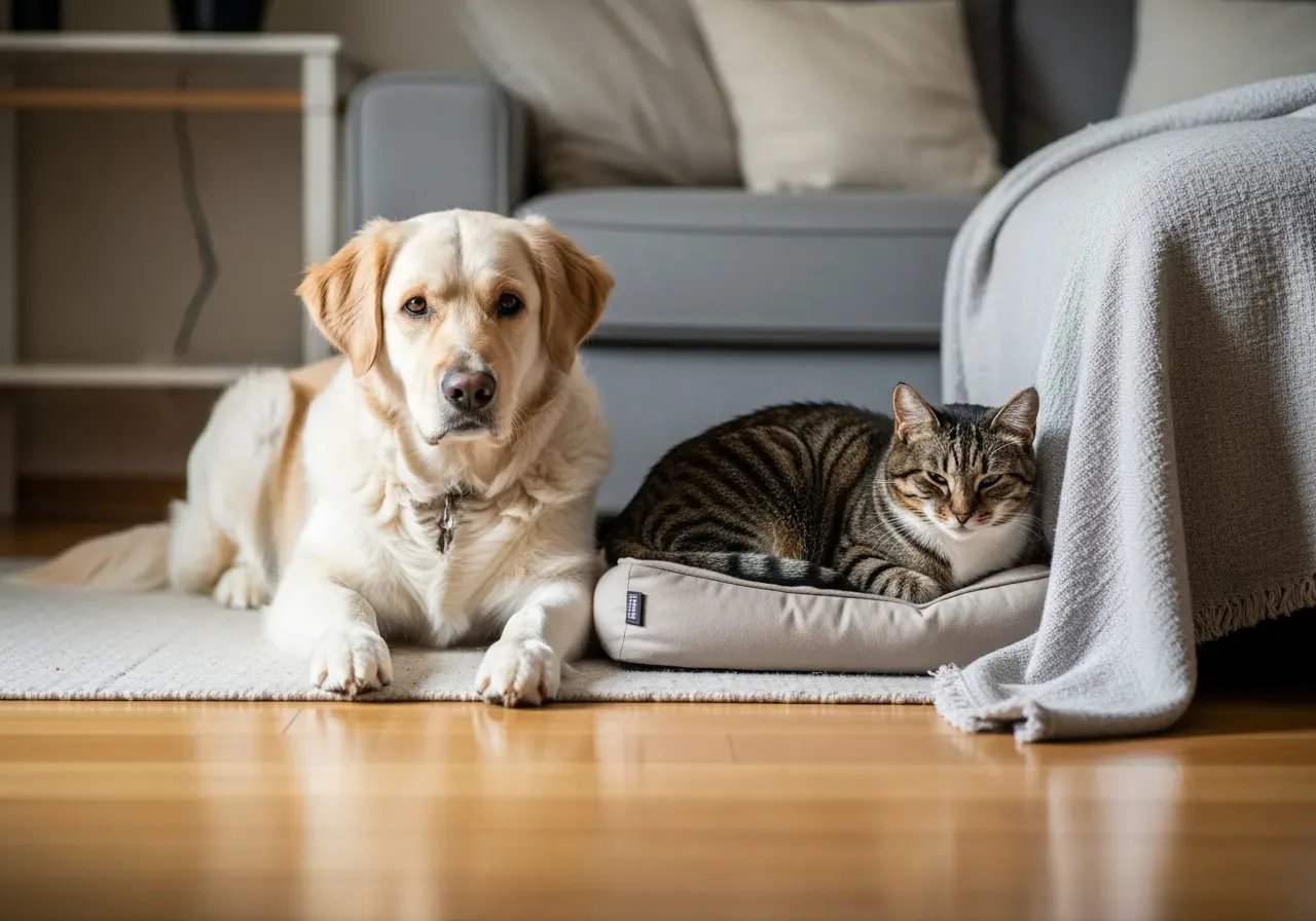 Lek vid klösbräda med katt