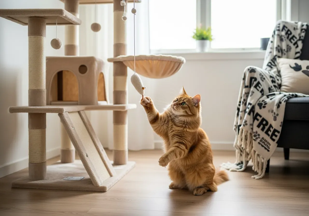 Lärorika lekpass för katt inomhus