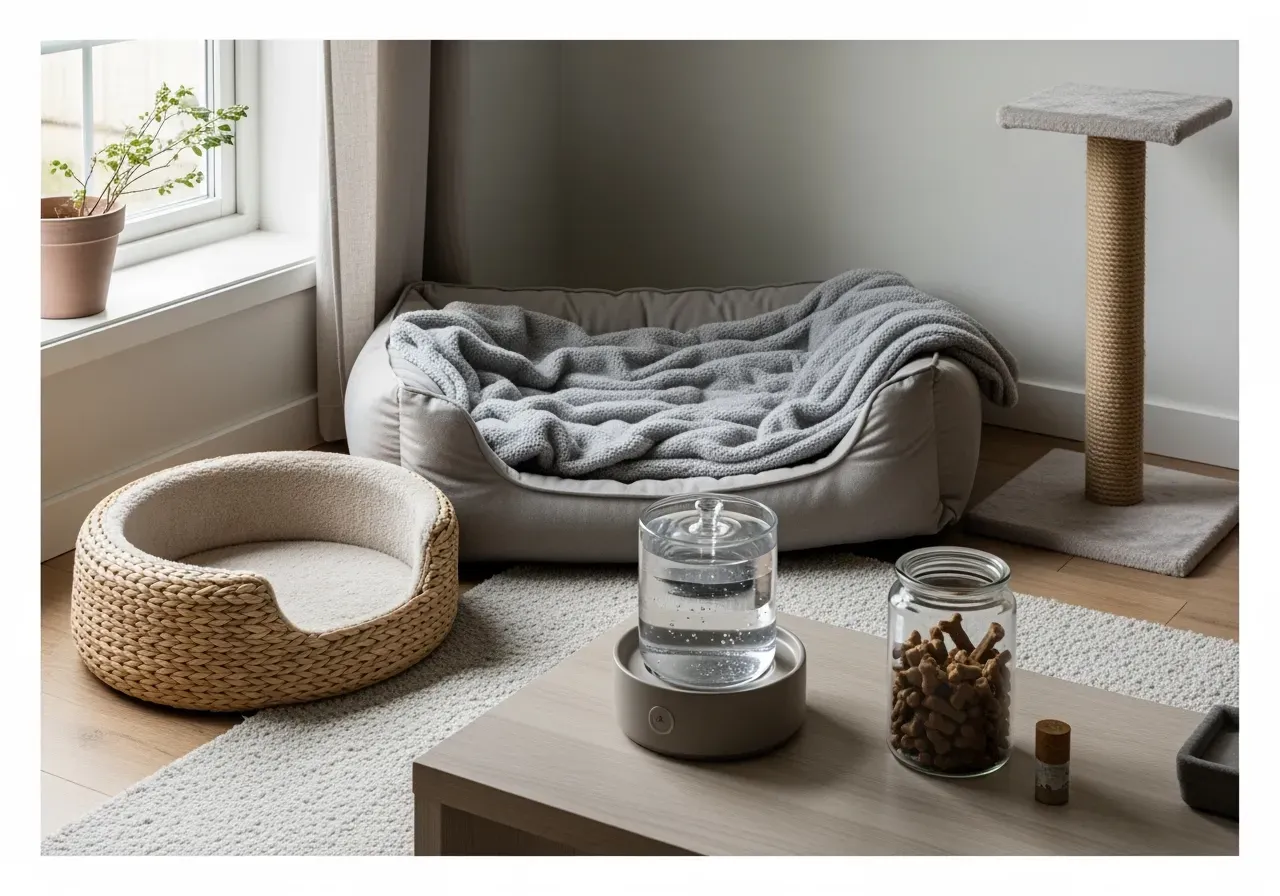 Slickmattor för katt i bruk