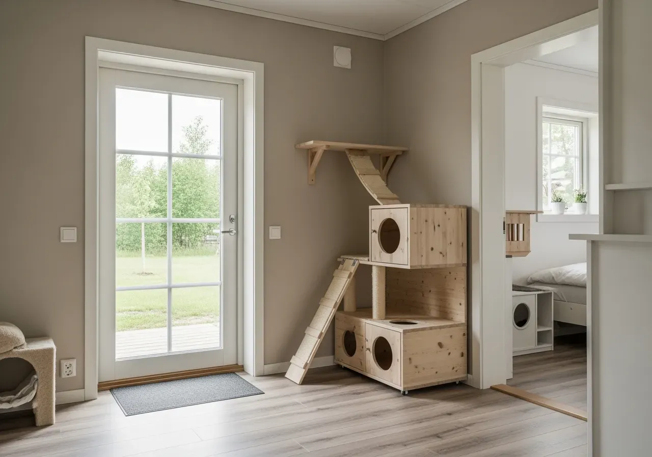 Upphöjd morrhårsvänlig kattskål