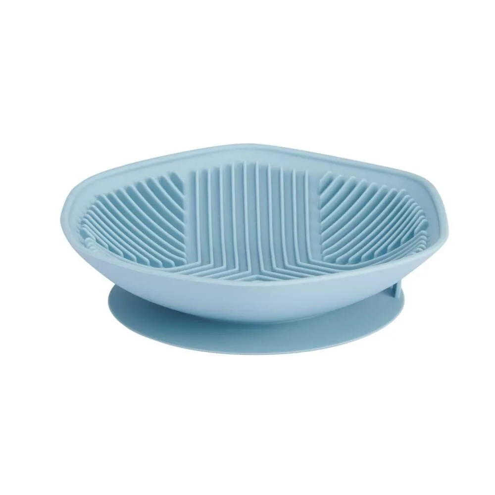 Basic Yummy Hundskål Slow Feeder Hexagon Blå