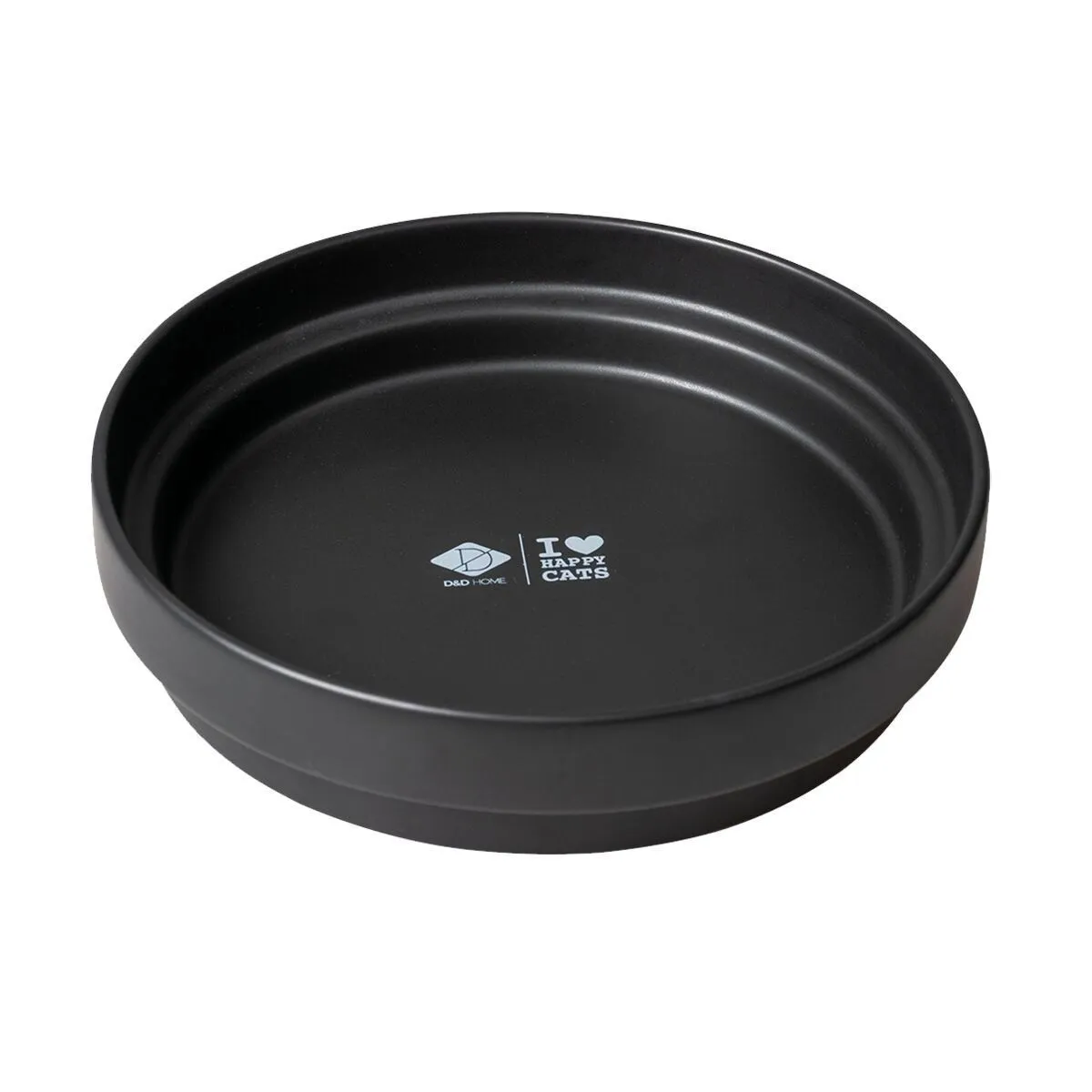 I Love Happy Cats Ace Kattskål Matt Svart