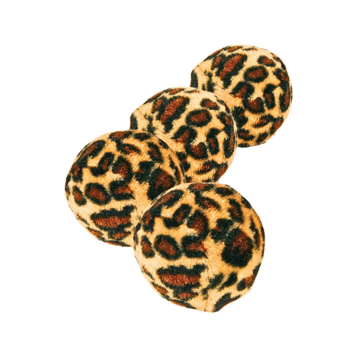 Kattleksak - Leopardbollar 4-pack