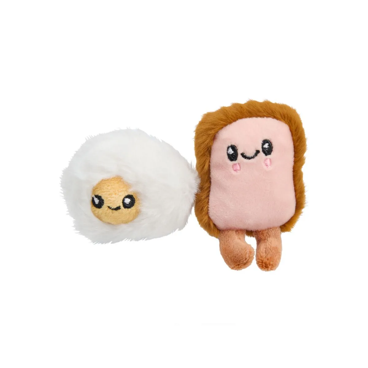 Little&Bigger Breakfast Club Stekt Ägg & Toast Mjuka Kattleksaker 2-pack