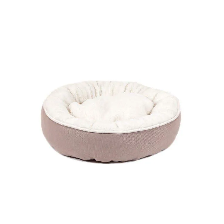 Resploot Sherpa Rund Kattbädd Beige