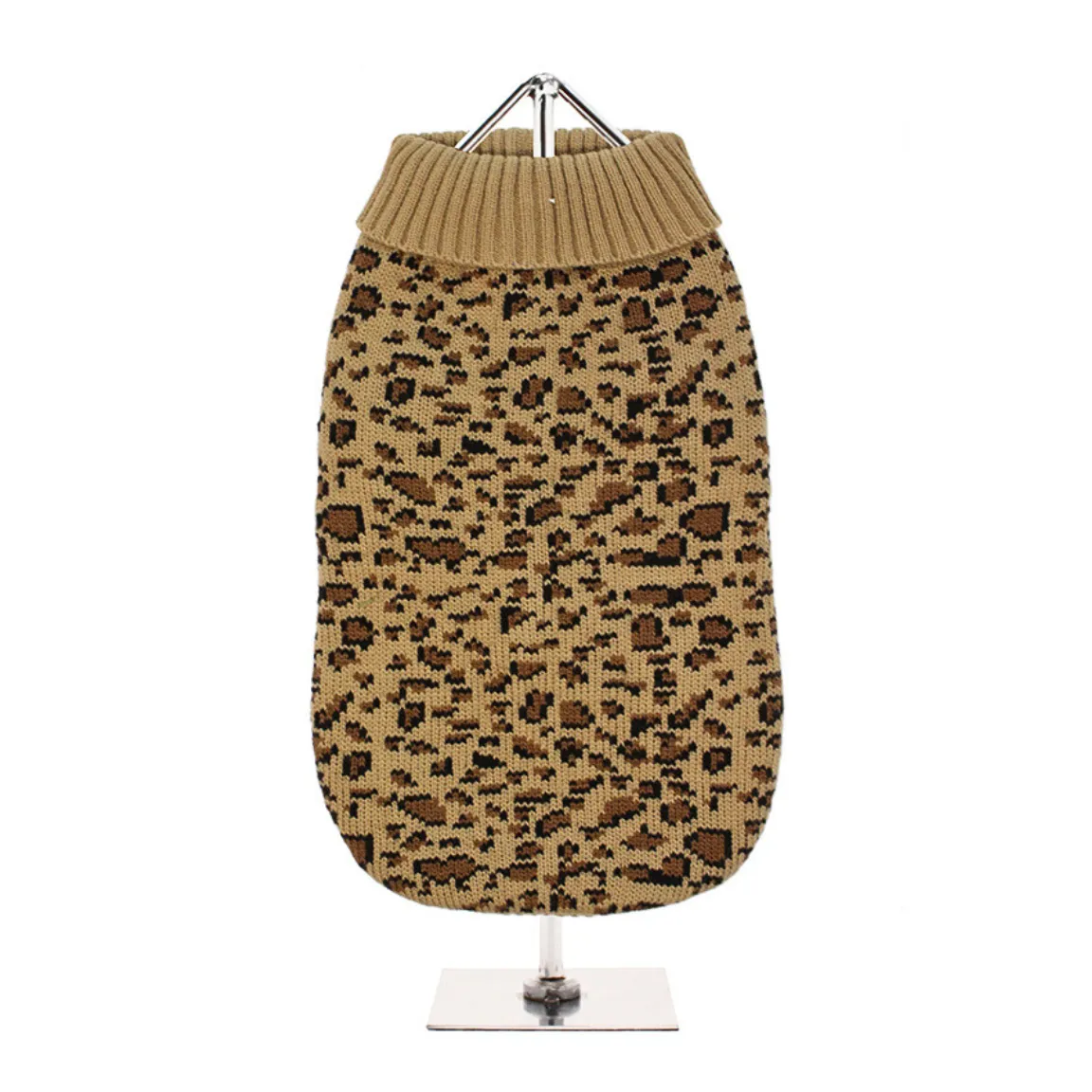 Stickad Hundtröja - Leopard - M