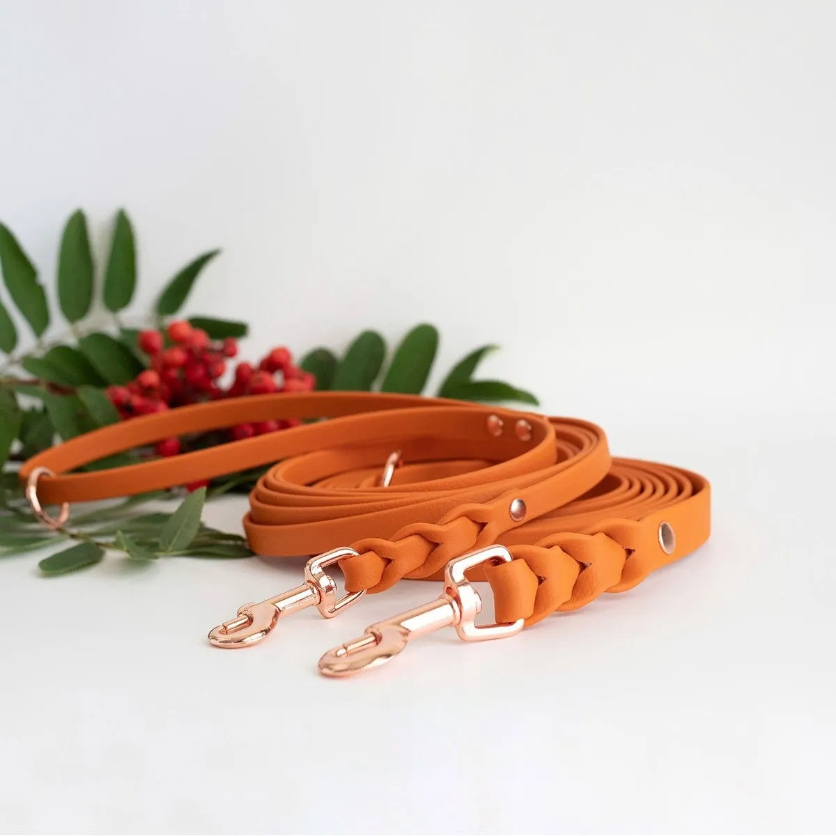 Tyylivoitto Flätat Hundkoppel Mörk Orange